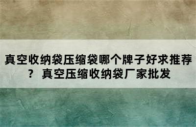 真空收纳袋压缩袋哪个牌子好求推荐？ 真空压缩收纳袋厂家批发